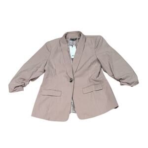 NWT Maldita Women's Large 3/4 sleeve Lined Blazer pale Pink Work Career Classic